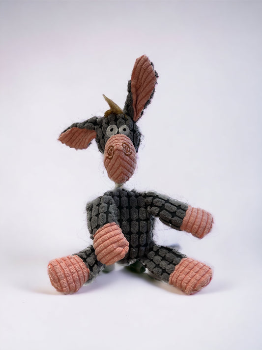 Donkey Plush Squeaky Toy - Grey