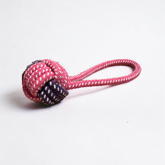 Rope Pull Dog Toy - Pink