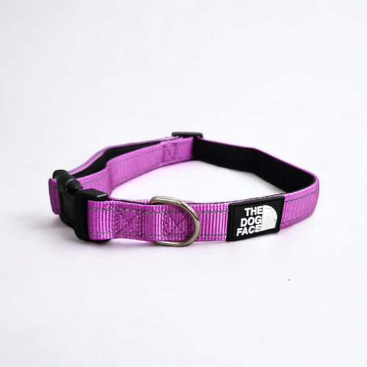 Padded Reflective Collar - Purple by The Dog Face