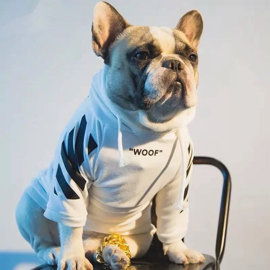 Dog Woof Hoodie - White